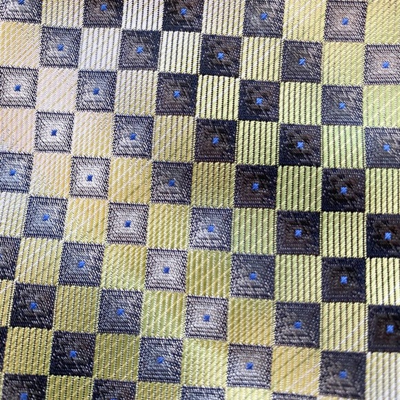 ALEXANDER JULIAN COLOURS Men's Silver/Green/Black Check Handmade Necktie sz OS - Picture 5 of 10